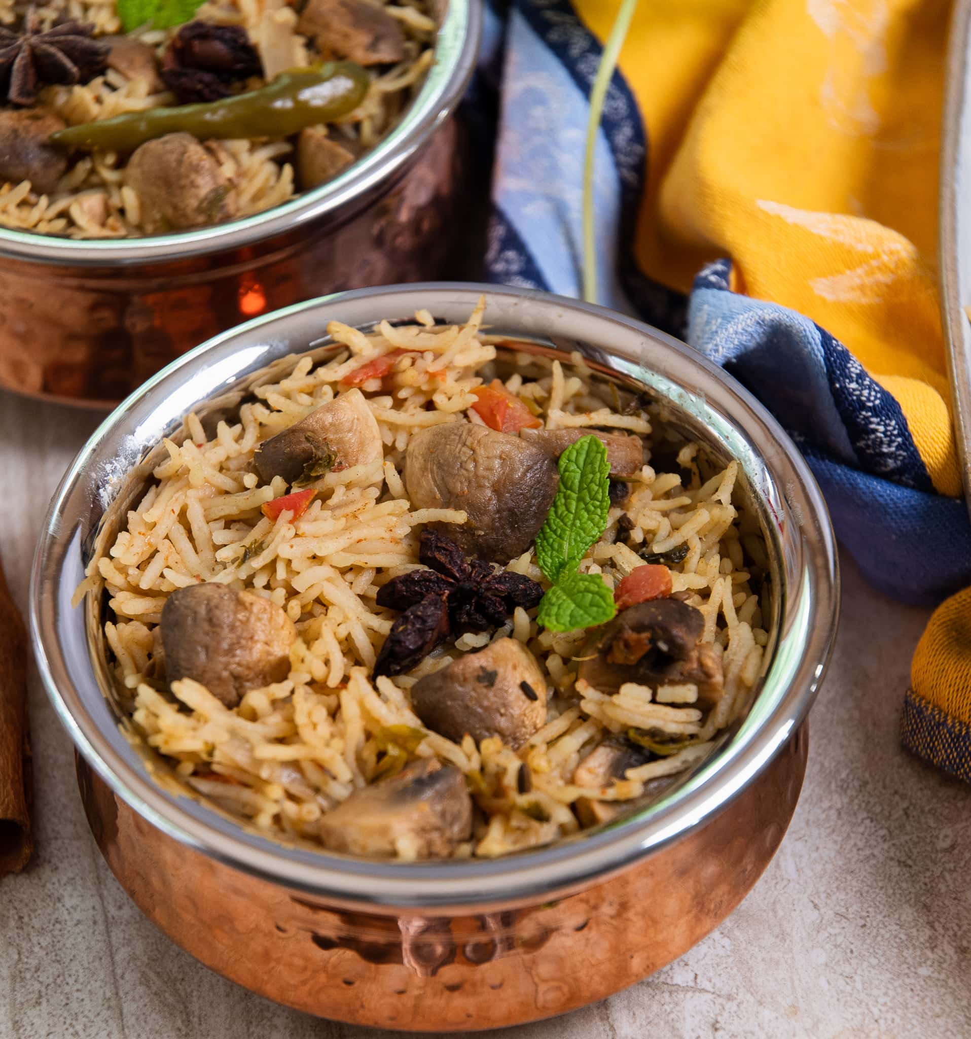 Chettinad Mushroom Biryani Dill and Thyme