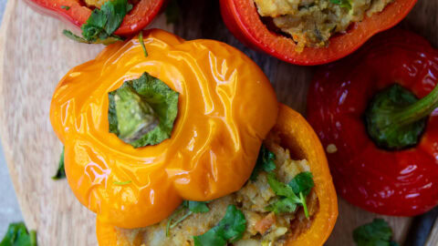 Stuffed Capsicum With Sweet Potato Recipe